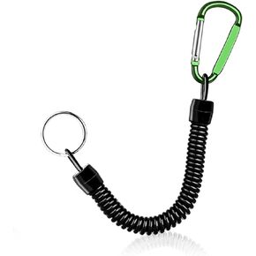 Hekodonk Flexible Anti-Lost Spring Coil Leash Cord Safety Ropes Retractable Lines Elastic Wrist Band with Stainless Steel Snap Hook Keychain Ring Carabiner