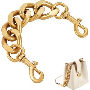 PH PandaHall 8.3inch Gold Purse Extender Chain Short Decorative Purse Strap, Metal Chain Strap Purse Replacement Bag Accessories for Handbag Crossbody Tote Bag Purse Clutches Decoration