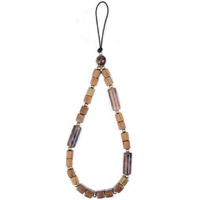 Cell Phone Wrist Strap Wrist Lanyard Sandalwood Beaded Strap Beaded Mobile Phone Lanyard Phone Charm (Wood/Coffee)