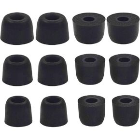 Earbud Memory Foam Tips Earbuds Replacement Tips Ear Tips Earbuds Foam Eartips Compatible with Sony Headphones, S/M/L 6 Pairs, Foam Black
