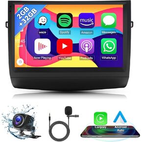 Android 13.0 Double Din Car Stereo for Toyota Prius 2003-2009, 9-Inch HD Touchscreen Radio with GPS Navigation, Bluetooth, Wireless CarPlay & Android Auto, Backup Camera, 2GB RAM + 32GB ROM