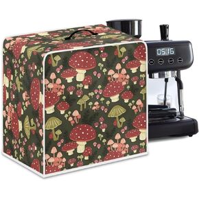 chaqlin Wild Mushroom Coffee Machine Dust Cover for Kitchen Coffee Maker Covers Size L Washable Small Appliance Cover Home Decor