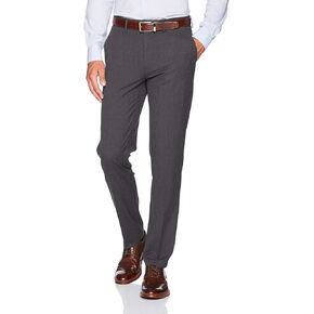 J.M. Haggar Men's Slim Fit Flat Front Super Flex Waistband Stretch Dress Pant, Blue, 38W x 29L