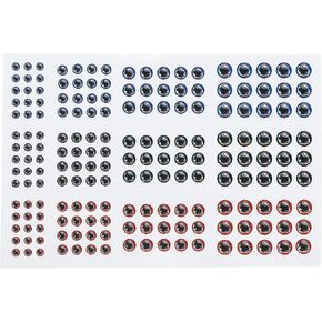 PATIKIL Fishing Lure 3D Eyes 3mm/4mm/5mm/6mm, 183Pcs Waterproof Artificial Fish Eye Fly Tying Lures Crafts Tackle Accessory for DIY Fishing Baits Multicolored