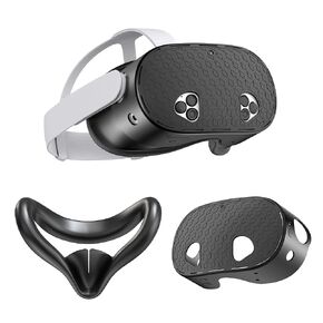 Silicone Cover Set for Meta Quest 3S, VR Protector Shell Cover Compatible with Oculus Quest 3S Accessories, Meta Quest 3s Protective Cover Comfortable Silicone Face Cushion Pad with Lightproof Nose Pad for Quest 3S