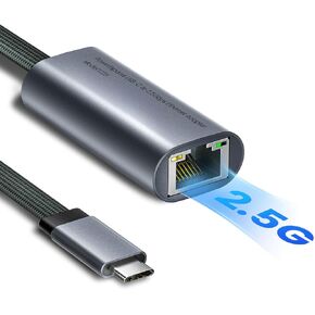 USB C to Ethernet Adapter for Laptop 2.5Gbps - USB-C to Ethernet RJ45 Gigabit Network USBC to Ethernet Compatible with MacBook Pro Air 2018 Later Thunderbolt XPS Type C 2.5GB Ethernet to USB C