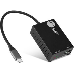 SIIG USB-C to SFP Fiber Gigabit Ethernet Adapter, 1 Gbps, Power Saving Mode IEEE 802.3az, Secure Network Connectivity, Heat Dissipation, Windows and Mac - TAA Compliant (JU-NE0D11-S1)