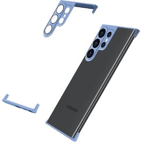 Losin Compatible with Galaxy S24 Ultra Case Borderless Design Camera Lens Protection Slim Thin Lightweight Soft Silicone Frameless Case Shockproof Bumper Cover for Galaxy S24 Ultra 6.8 inch, Blue