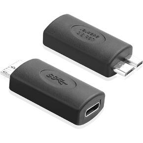 USB Micro B to USB C Hard Drive Adapter Type C Female to USB 3.0 Micro B Male Extension Convertor 5Gbps USB Type-C to Micro B Adapter for Hard Drives,Cameras,Laptops (2pcs)