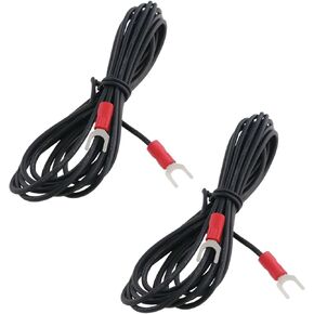 2pcs Phonograph Turntable Ground Wire - 2m HiFi Grounding Earth Wire with 18AWG Cable and 5mm U-Type Connectors for Magnetic Cartridge Turntables