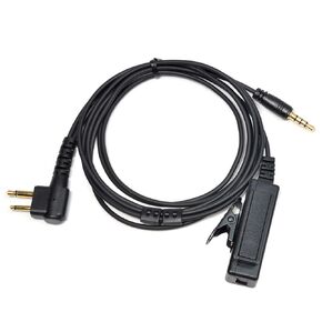 Universal 2-Pin M type to 3.5mm Audio Adapter with PTT(Push to Talk) Compatible with Motorola CP200 GP2000 GP300 Yaesu FT-4VR FT-65R FT-25R & 3.5mm Audio Input Interface Headsets with Built-in Mics