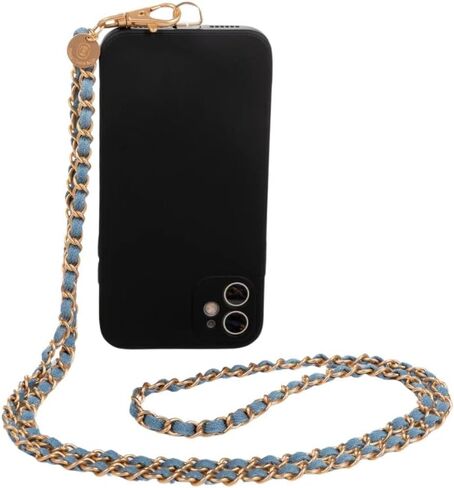 Miami Chains & Co. - OG Denim Dream x Matte Gold Crossbody Chain | Phone Strap, Cell Lanyard, iPhone Wrist & Cellphone Lanyards for Women in Saudi Arabia