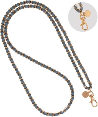Miami Chains & Co. - OG Denim Dream x Matte Gold Crossbody Chain | Phone Strap, Cell Lanyard, iPhone Wrist & Cellphone Lanyards for Women in Saudi Arabia