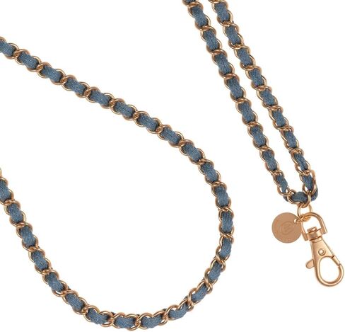 Miami Chains & Co. - OG Denim Dream x Matte Gold Crossbody Chain | Phone Strap, Cell Lanyard, iPhone Wrist & Cellphone Lanyards for Women in Saudi Arabia