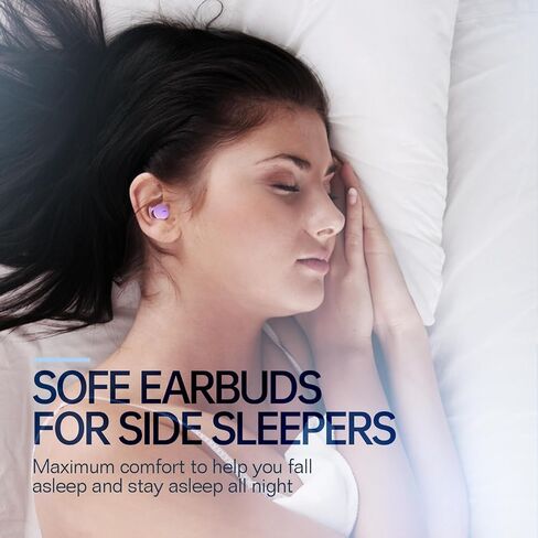 سماعات نوم غير مرئية ، سماعات نوم للنوم الجانبي ، حظر الضوضاء المصغرة ، حلقات نوم ، بلوتوث 5.3 سماعات الأذن اللاسلكية للنوم ، العمل ، الأرجواني in Kuwait