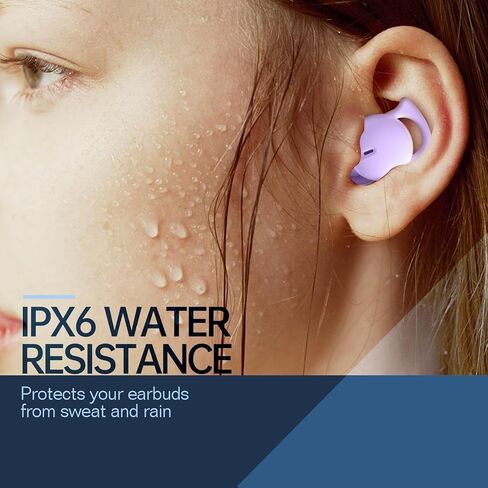 سماعات نوم غير مرئية ، سماعات نوم للنوم الجانبي ، حظر الضوضاء المصغرة ، حلقات نوم ، بلوتوث 5.3 سماعات الأذن اللاسلكية للنوم ، العمل ، الأرجواني in Kuwait