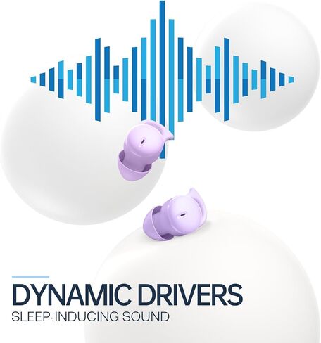 سماعات نوم غير مرئية ، سماعات نوم للنوم الجانبي ، حظر الضوضاء المصغرة ، حلقات نوم ، بلوتوث 5.3 سماعات الأذن اللاسلكية للنوم ، العمل ، الأرجواني in Kuwait