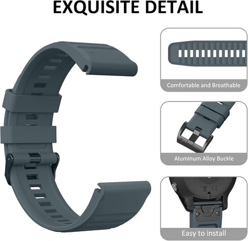 Vancle 22MM Bands for Fenix 6 / Fenix 7 Quickfit Silicone Watch Band Replacement for Fenix 8 Fenix E 47mm/Fenix 6 Pro/Fenix 5/Fenix 5 Plus/Approach S60/S62/Quatix 6 in Saudi Arabia