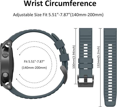 Vancle 22MM Bands for Fenix 6 / Fenix 7 Quickfit Silicone Watch Band Replacement for Fenix 8 Fenix E 47mm/Fenix 6 Pro/Fenix 5/Fenix 5 Plus/Approach S60/S62/Quatix 6 in Saudi Arabia