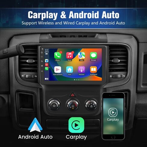 2+64g سيارة راديو ستيريو ل Dodge RAM 1500 2500 3500 2013 2014 2015 2015 2017 مع Carplay Android Auto Bluetooth GPS in Kuwait