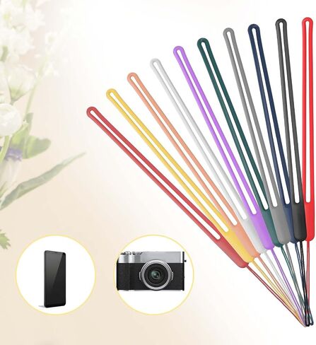 10 PCS السيليكون معصم الحبل المضاد للخسارة حزام معصم الحبل الخلوي حبل الحبل الحبل ملون حبل معصم للهواتف المحمولة سلاسل الكاميرا in Saudi Arabia