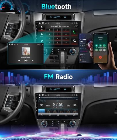Podofo 2G+64G for 2009-2012 Ford Fusion Mondeo Mustang Android Car Stereo Radio with Wireless Carplay Android Auto 10.1 inch HD IPS Touchscreen Bluetooth WiFi HiFi/16 EQ FM/RDS SWC Backup Camera in Saudi Arabia