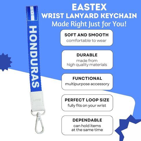 EASTEX Honduras Flag Lanyard Keychain - Lanyards for Keys Badge ID Fob - ID Card Holder Keychain for Women Men Gift Souvenir in Saudi Arabia