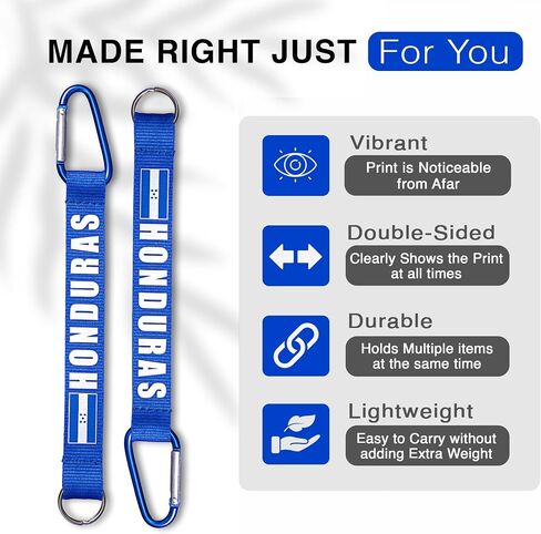 EASTEX Honduras Flag Lanyard Keychain - Lanyards for Keys Badge ID Fob - ID Card Holder Keychain for Women Men Gift Souvenir in Saudi Arabia