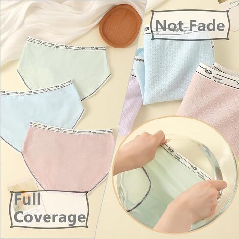 Hbhpov Teen Girls Knickers Soft Cotton Underwear Mid Waist Solid Panties for Teenager Age 10-16 (Pack of 8) in Kuwait