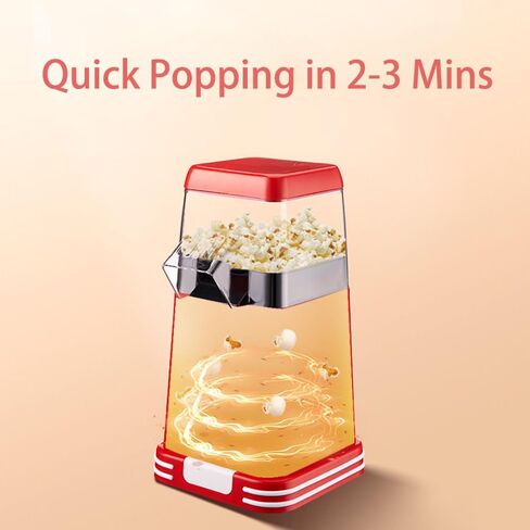 آلة الفشار ، 2 دقيقة ظهرت بسرعة وتصنيع عالي معدل البوب ​​، BPA Free ، بدون زيت ، سهل التنظيف والصيانة ، مع التبديل/إيقاف التشغيل ، الفشار بوبر للمنزل والأفلام والحفلات in Kuwait