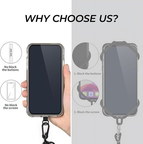 Phone Lanyard Adjustable Crossbody Cell Phone Lanyard with Phone Tether Tab Two-Color Braided Nylon Phone Strap in Saudi Arabia