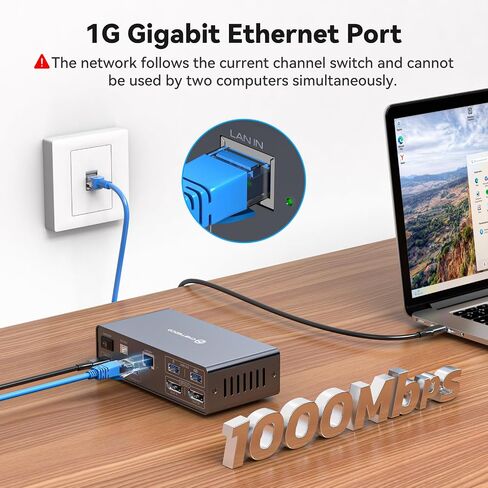4K@120Hz USB C Station Station Dual Monitor لأجهزة الكمبيوتر المحمولة أو MacBooks Switch (12-in-1) Type C Dock مع 2 DisplayPort ، 1G Ethernet ، 10GBPS USBC + USBA 3.2 ، 5GBPS USB 3.0 DATE و SD/MICROSD SLOTS in Kuwait