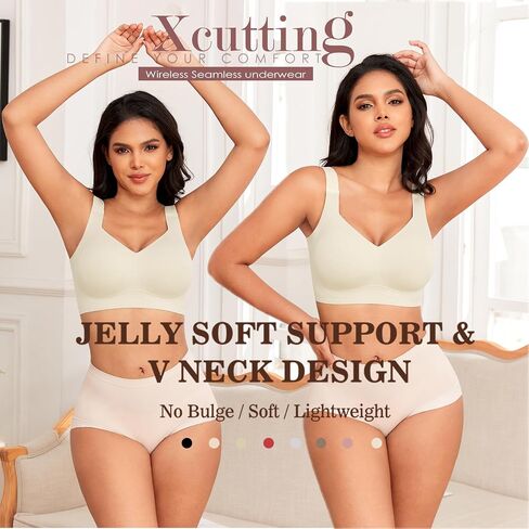 Xcutting Women Wirefree Bras for Women Full Coverage No Underwire Everyday Bras Comfortable Wireless Padded Bras in Saudi Arabia