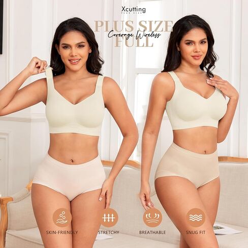 Xcutting Women Wirefree Bras for Women Full Coverage No Underwire Everyday Bras Comfortable Wireless Padded Bras in Saudi Arabia