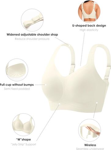 Xcutting Women Wirefree Bras for Women Full Coverage No Underwire Everyday Bras Comfortable Wireless Padded Bras in Saudi Arabia