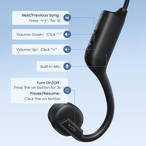 سماعات الرأس الرياضية العظمية ، سماعات التمارين اللاسلكية Bluetooth 5.3 سماعات أذن مفتوحة ، سماعات IPX5 الرياضية للهدايا التي تم تعيينها للنساء أو الرجال in Saudi Arabia