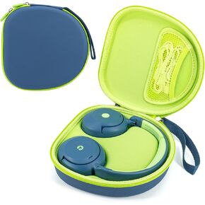 Portable Headphone Case for ICLEVER BTH 20, Blue Hard EVA Over Ear Headphone Case, Wireless Headphone Protective Case, Travel Carrying Headphone Case with Mesh Pocket Storage Cable