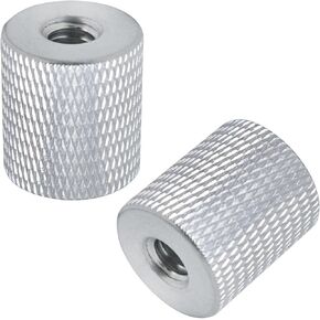 2PCS Photo Equipment Camera Accessories Tripod Head Nut Adapter Screw 1/4 Female to 1/4 Female Aluminum Nut Silver Cylinder Adapter Screw for Tripods