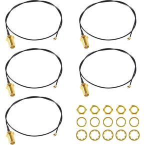 5pcs IPX IPEX U.FL to RP-SMA Female Pigtail Antenna Bulkhead Mount WiFi Cable 35cm for WiFi Router Network Card Adapter