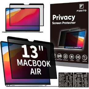 شاشة خصوصية الكمبيوتر المحمول F Forito متوافقة مع MacBook Air 13 Inch (2018 ، 2019 ، 2020 ، 2021 ، M1) ، واقي شاشة الكمبيوتر المضاد للضوء الأزرق القابل للإزالة