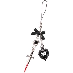 Keychain Pendant,Stylish Gothic Keychain Pendant Fashionable Phone Lanyard Unique Style Phone Pendant Phone Charm Versatile Phone Straps