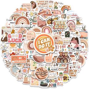 200 Pcs Boho Inspirational Stickers, Vintage Motivational Aesthetic Stickers for Scrapbook Journal Affirmation Positive Quotes Stickers for Women Adults Boho Encouragement Sticker