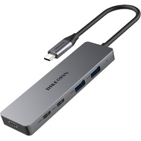 USB C Hub 10Gbps to USB 3.2 Adapter 2 USB-C 3.2 and 2 USB-A 3.2 Ports, with USB C Power Port, High Speed USB-C Multiport Splitter for MacBook Pro, iPhone 16/15 Pro, Galaxy S23, and More