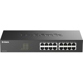 D-Link 16 Port Fast Ethernet Switch Unmanaged 10/100 Mbps Desktop Rackmount Plug and Play Metal Housing Fanless Design EEE (DES-1016D)