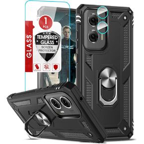 LeYi for Moto G-Stylus-5G 2024 Case [𝐍𝐨𝐭 𝐅𝐢𝐭 𝐆 𝟓𝐆 𝟐𝟎𝟐𝟒]: with Screen Protector and Camera Lens Protector, Shockproof Cover Funda para with Ring Stand for Motorola Stylus 5G 2024, Black