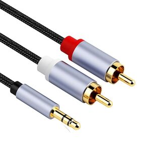 Unifizz 3.5mm to RCA Cable, 3.3FT RCA Male to Aux Audio Adapter HiFi Sound Headphone Jack Adapter Metal Shell RCA Y Splitter RCA Auxiliary Cord 1/8" to RCA Connector for Phone Speaker MP3 Tablet HDTV