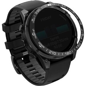 Abanen Stainless Steel Watch Bezel for Garmin Fenix 8 51mm, Polished Adhesive Cover Anti-Scratch Protector Cover Ring for Fenix 8 47mm (Black, 47mm)