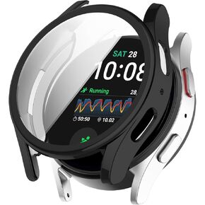 Replacement Smartwatch Protective Case Cover Compatible with Samsung Galaxy Watch 7 40mm TPU Full Coverage Shell Anti Drop Watch Accessories(Black)