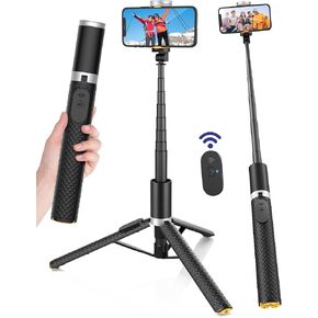 60" Selfie Stick for iPhone,Selfie Stick Tripod for iPhone, Cell Phone Selfie Stick, Selfie Stick Tripod with Remote, Solidest Cell Phone Tripod Compatible with iPhone/Android