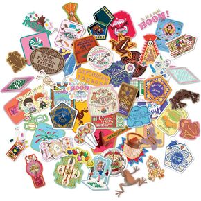 Conquest Journals Harry Potter Honeydukes Vinyl Stickers, Set of Unique Sticker Decals, Waterproof, UV & Scratch Resistant, Great for Gadgets, Officially Licensed (White Vinyl, 60-Pack)
